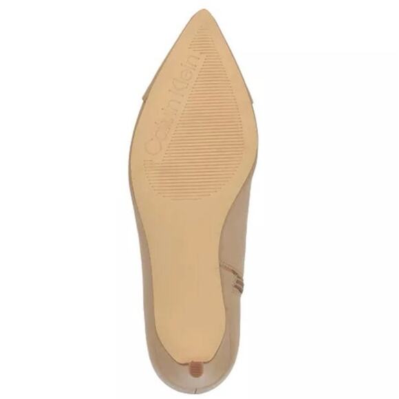 NEW Calvin Klein Gently Dress Booties Beige Kitten Heel Pointed Toe Size 9.5M - Picture 5 of 5